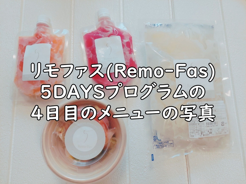 リモファス(Remo-Fas)5DAYSプログラムの4日目のメニューの写真